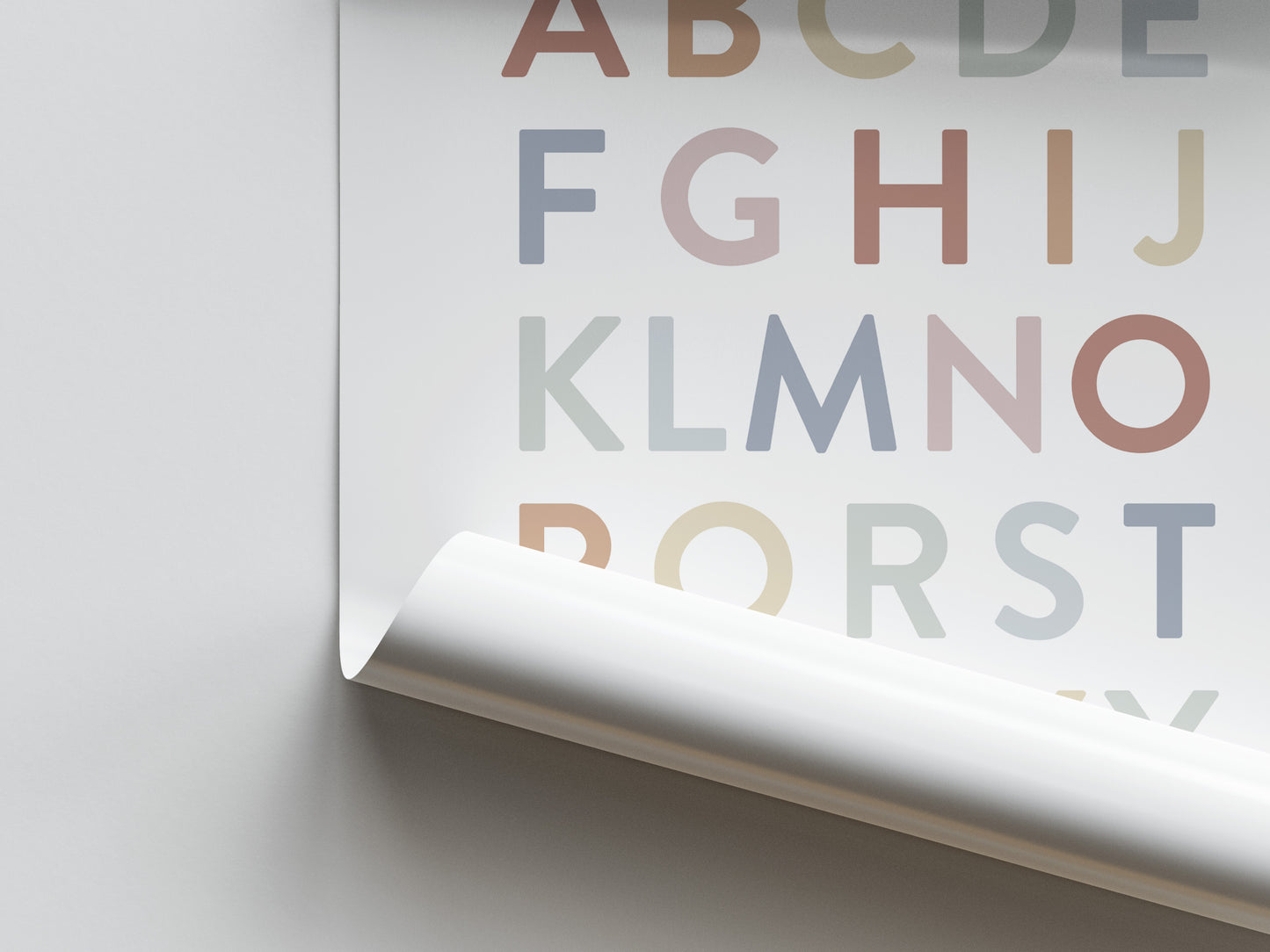 Pedagogisk poster: Alfabetet i versaler