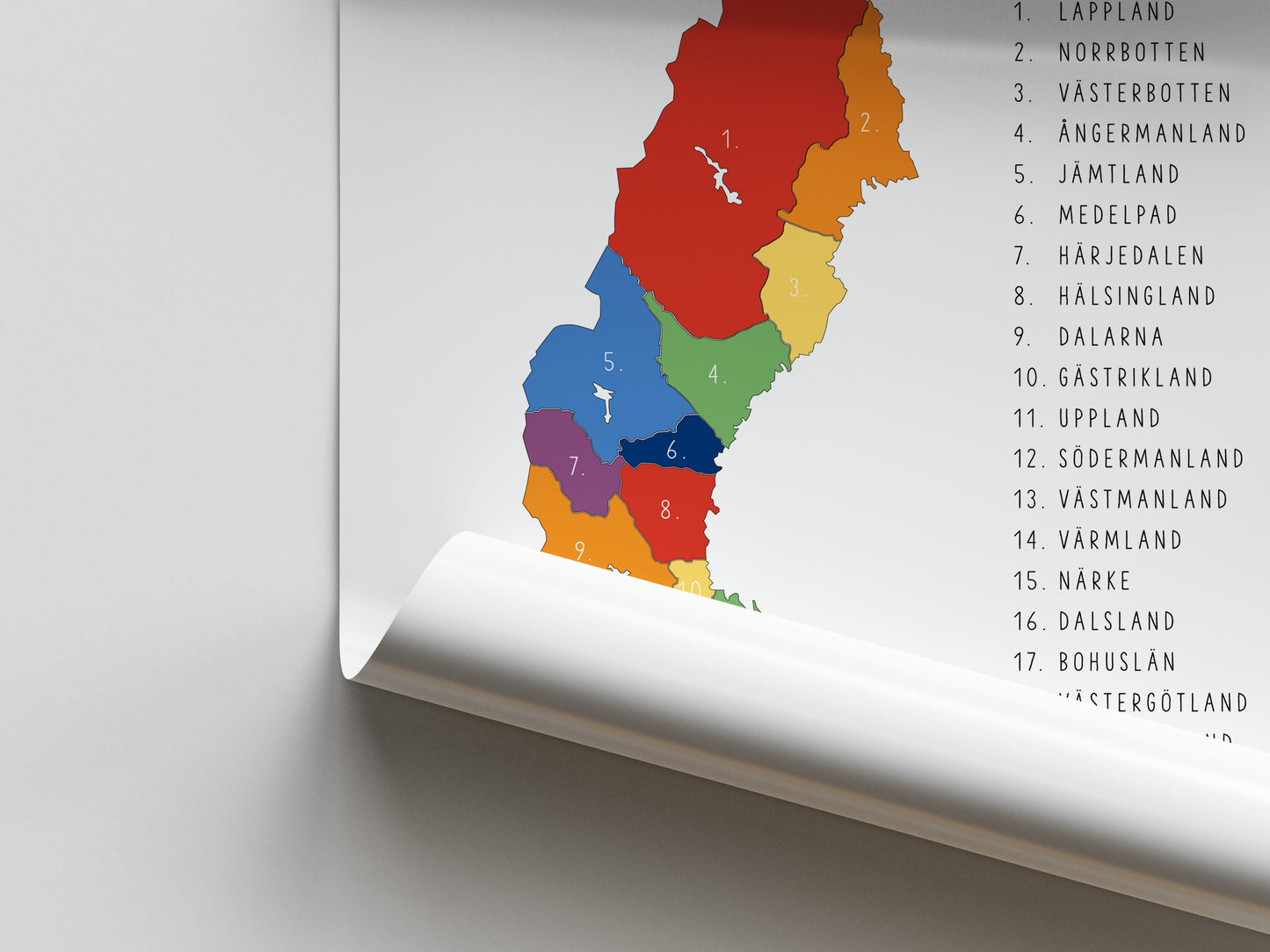 Pedagogisk poster: Landskap i Sverige