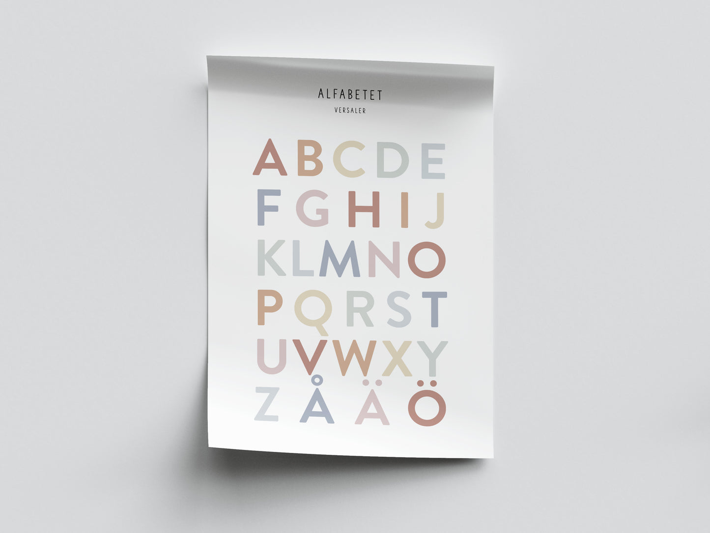 Pedagogisk poster: Alfabetet i versaler