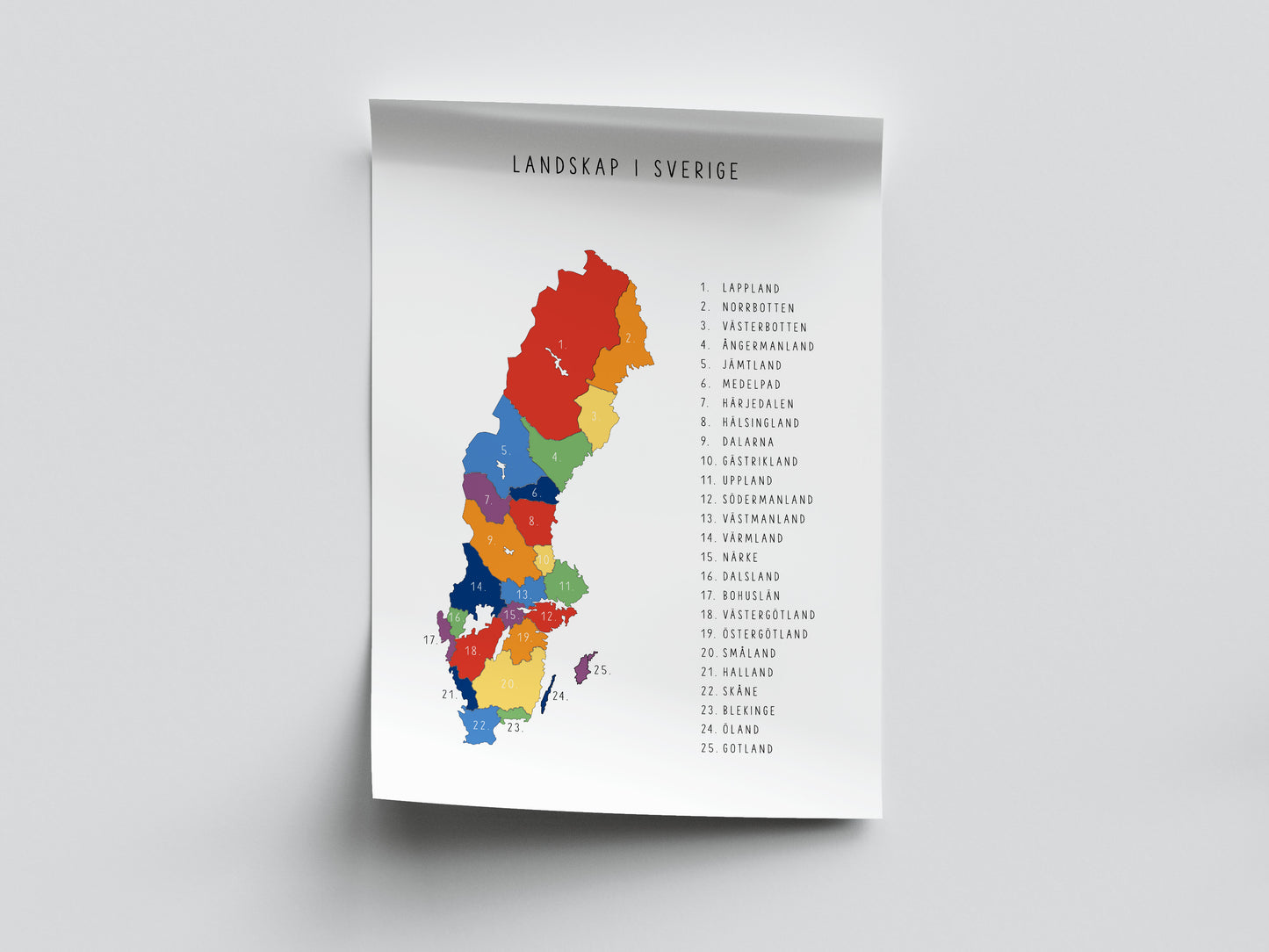 Pedagogisk poster: Landskap i Sverige