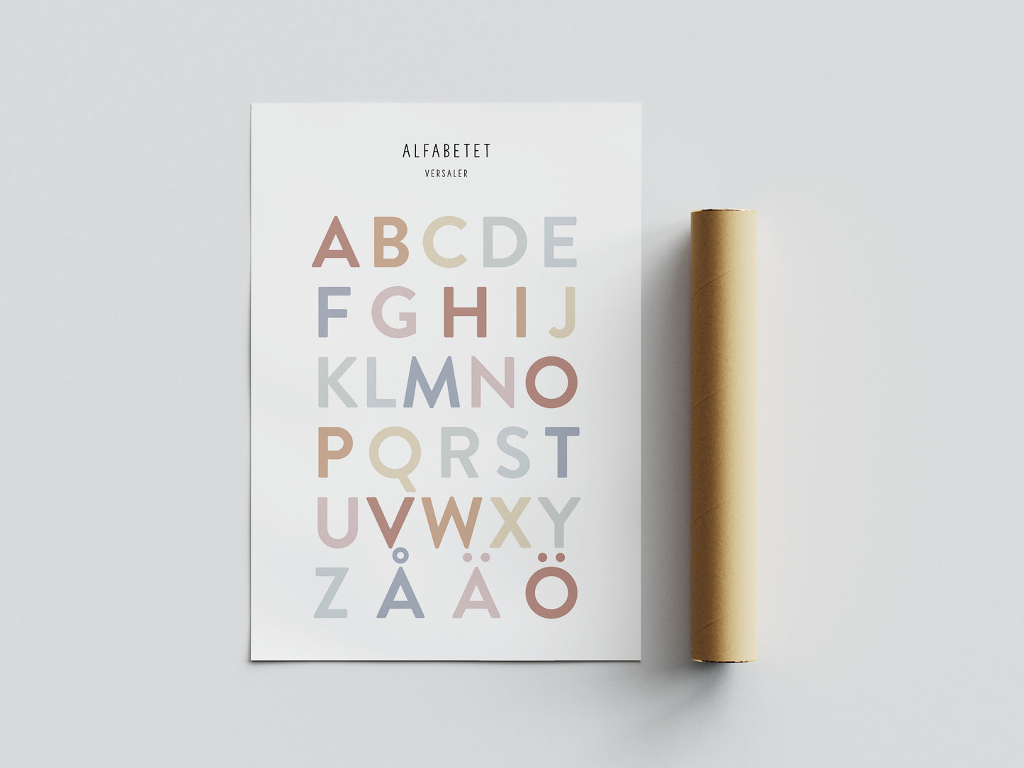 Pedagogisk poster: Alfabetet i versaler