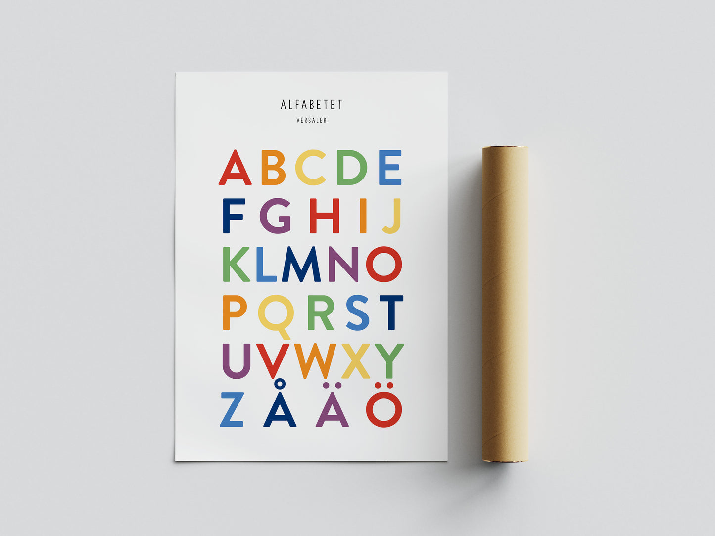 Pedagogisk poster: Alfabetet i versaler