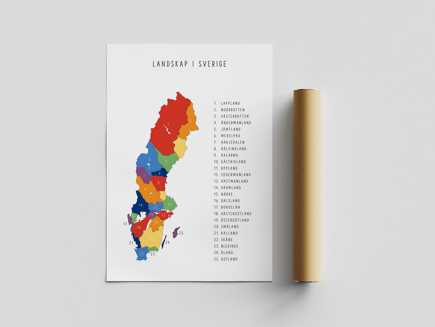 Pedagogisk poster: Landskap i Sverige