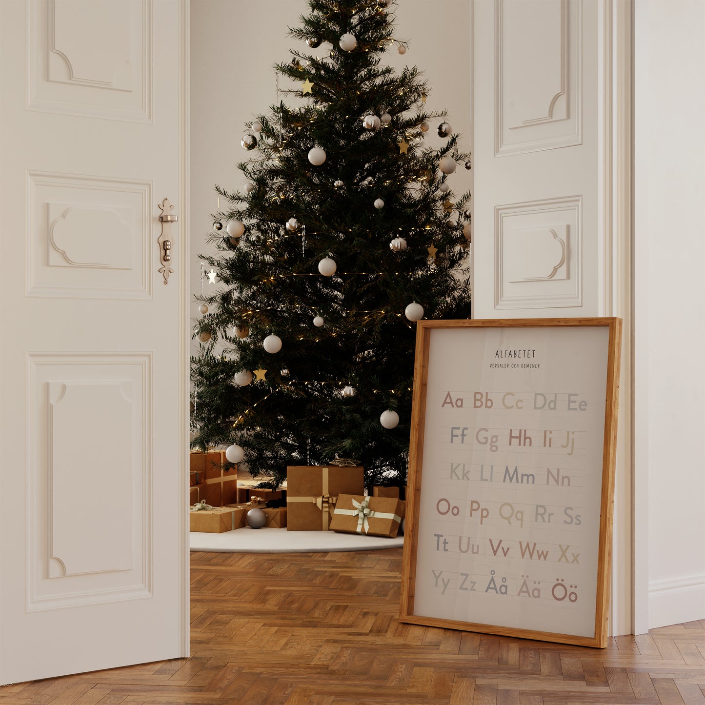 Pedagogisk poster: Alfabetet med versaler och gemener