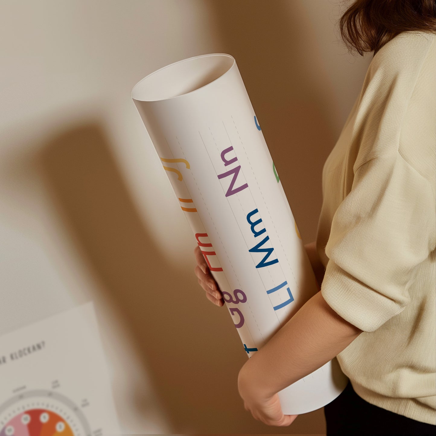 Pedagogisk poster: Alfabetet med versaler och gemener